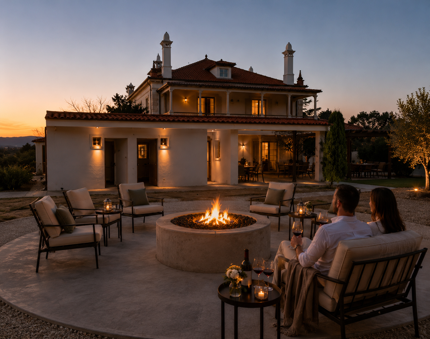 Relaxing by the firepit